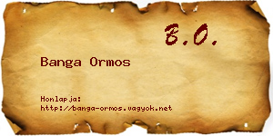 Banga Ormos névjegykártya